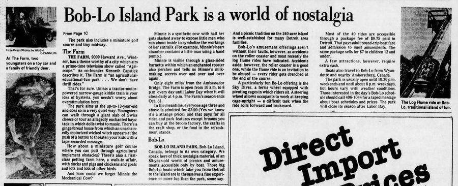 Bob-Lo Island - Aug 1978 Article On Mich Amusement Parks (newer photo)